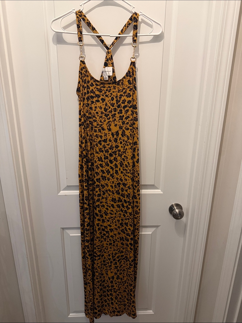 Donna Morgan Leopard-Print Strappy Maxi Dress